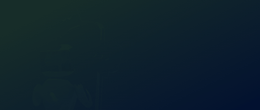 Abstract dark gradient background with green-to-navy tones, subtle textures, high-tech feel, AI Tools For Crypto.