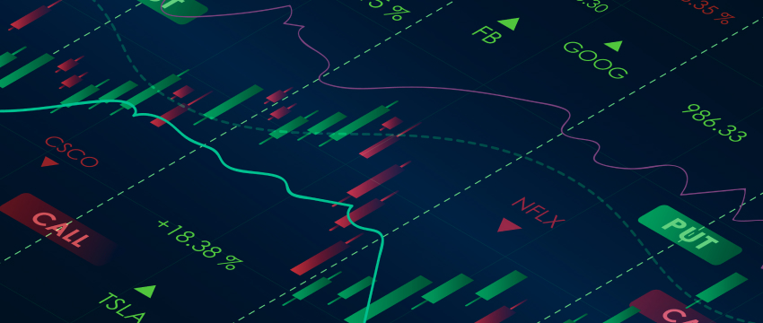Forex market chart illustrating low spreads, fast execution and active currency trading