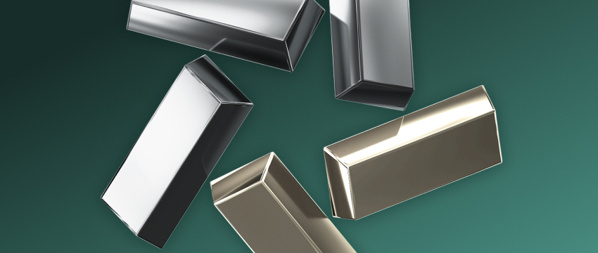Gold and silver bars representing metals trading and precious metals markets