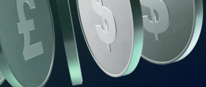 Pound and dollar symbols illustrating major forex currency pairs and exchange rates
