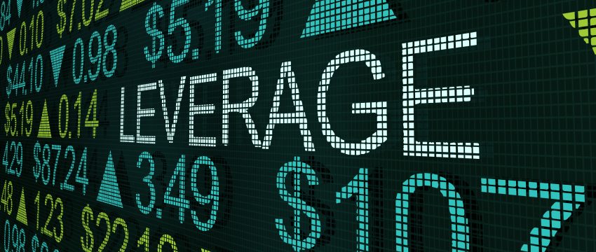 Forex leverage concept displayed with trading figures and market pricing data